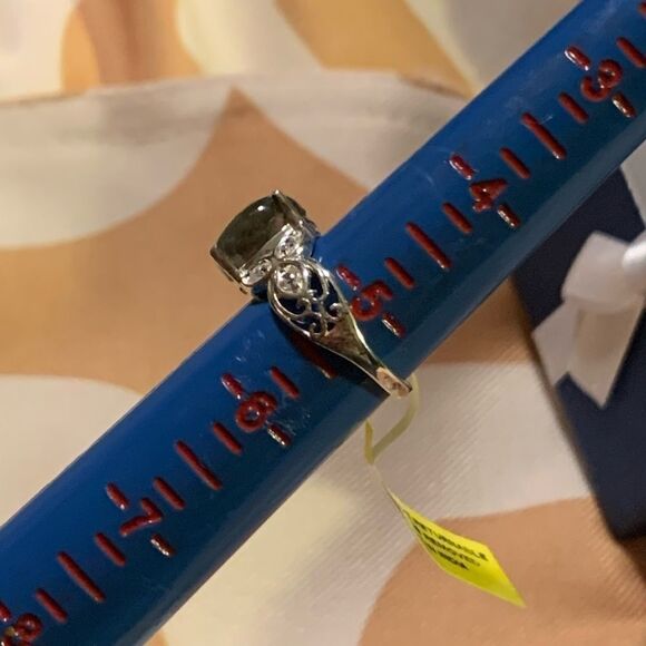 Labradorite Diamond Sterling Silver Gemstone Ring - Picture 14 of 15